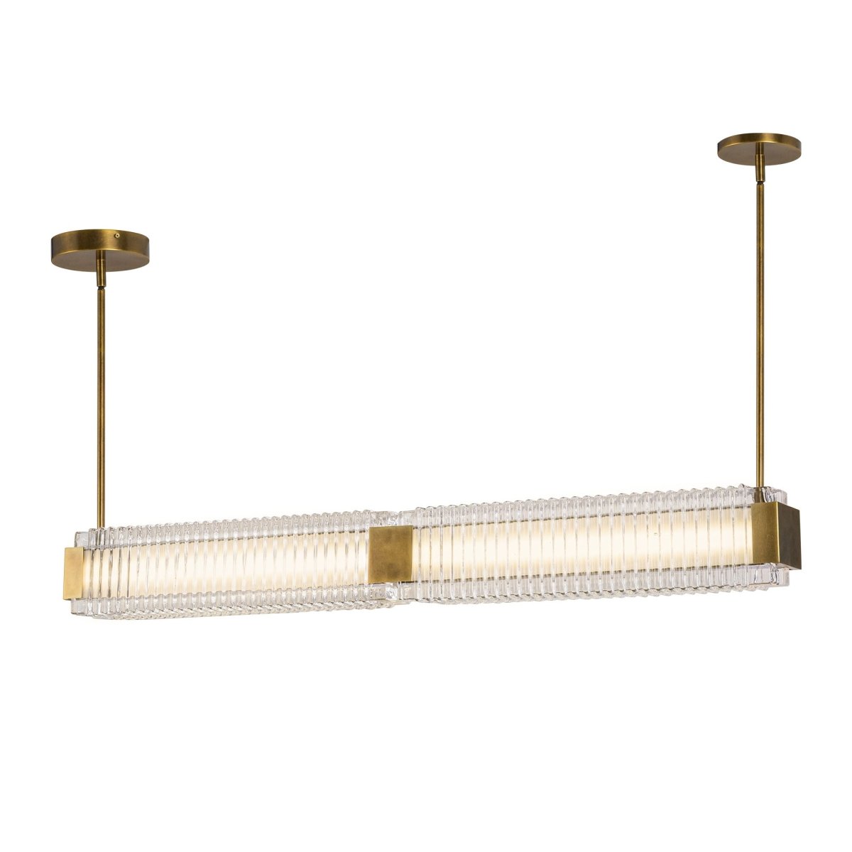 Suspension linéaire Alai - Laiton vintage by Alora Lighting | Luminaires & cie