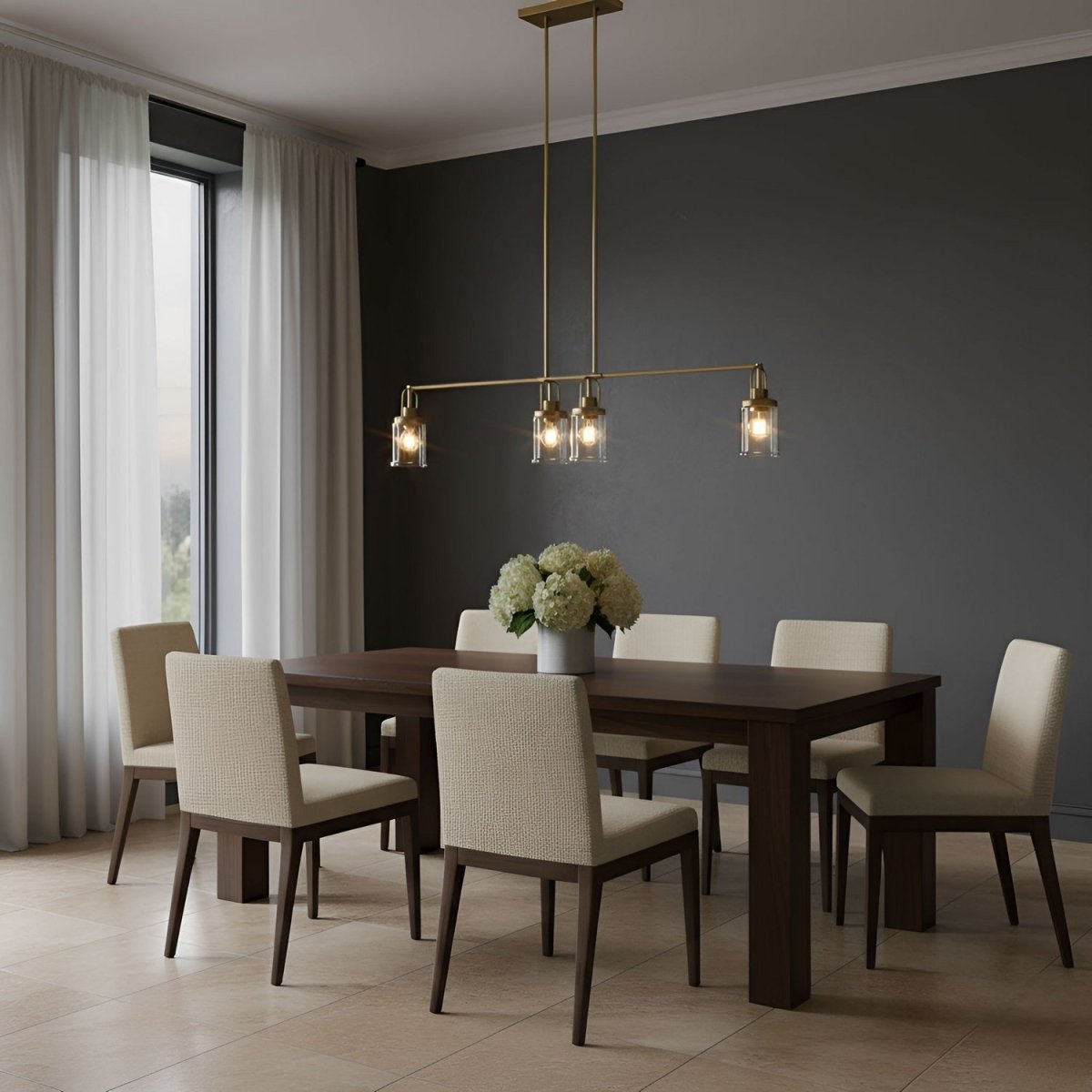 Suspension linéaire Anders - Laiton satiné by Visual Comfort Studio | Luminaires & cie