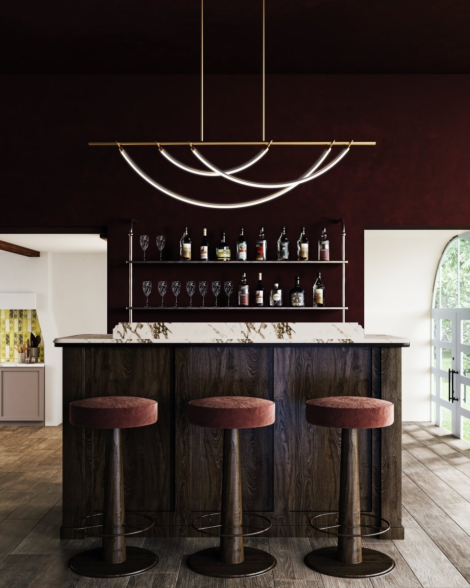 Suspension linéaire Aryas - Laiton vintage 48" by Alora Lighting | Luminaires & cie