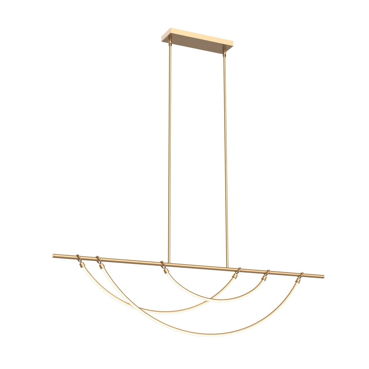 Suspension linéaire Aryas - Laiton vintage 60" by Alora Lighting | Luminaires & cie