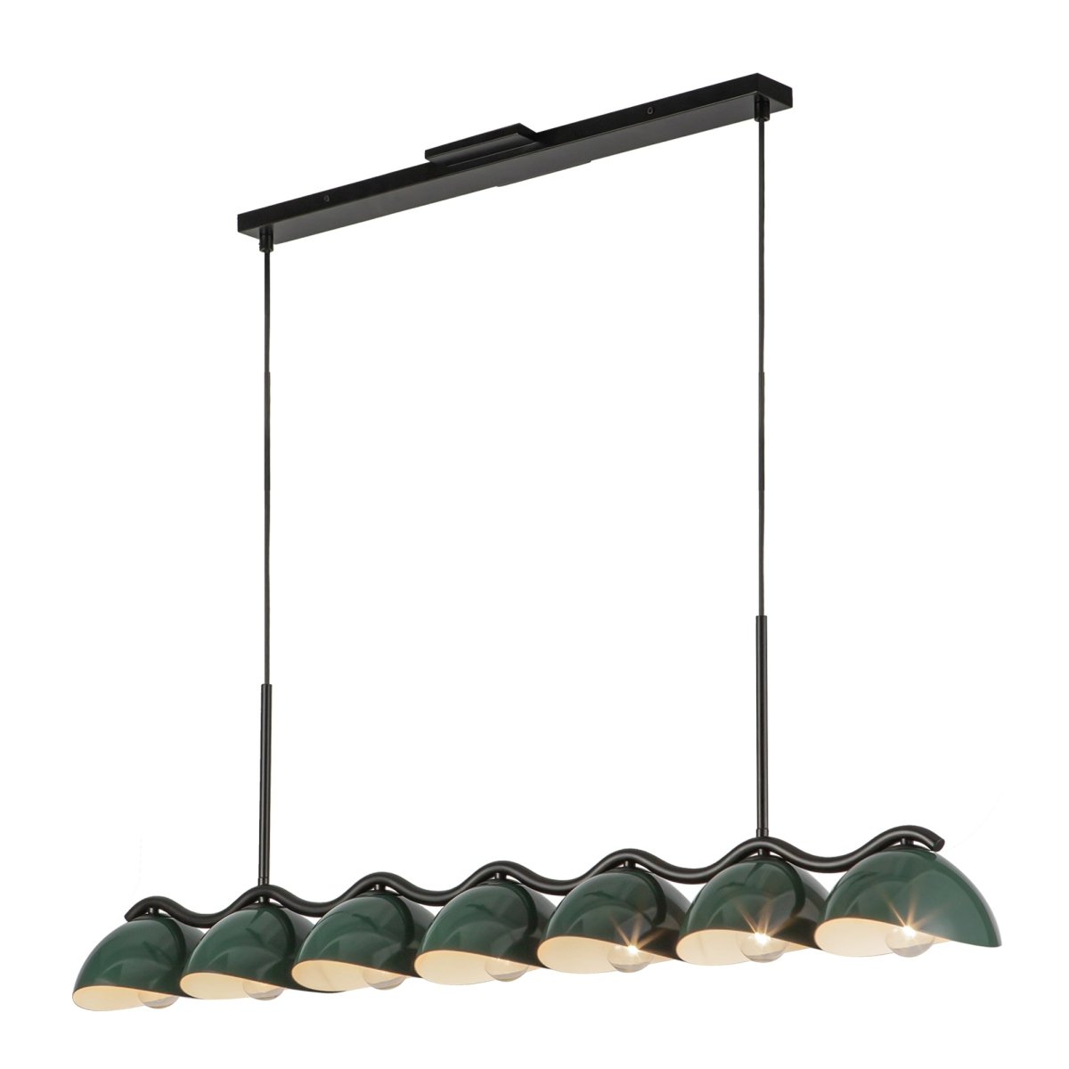 Suspension linéaire Atlas - Noir / pin vert by Kuzco Lighting | Luminaires & cie