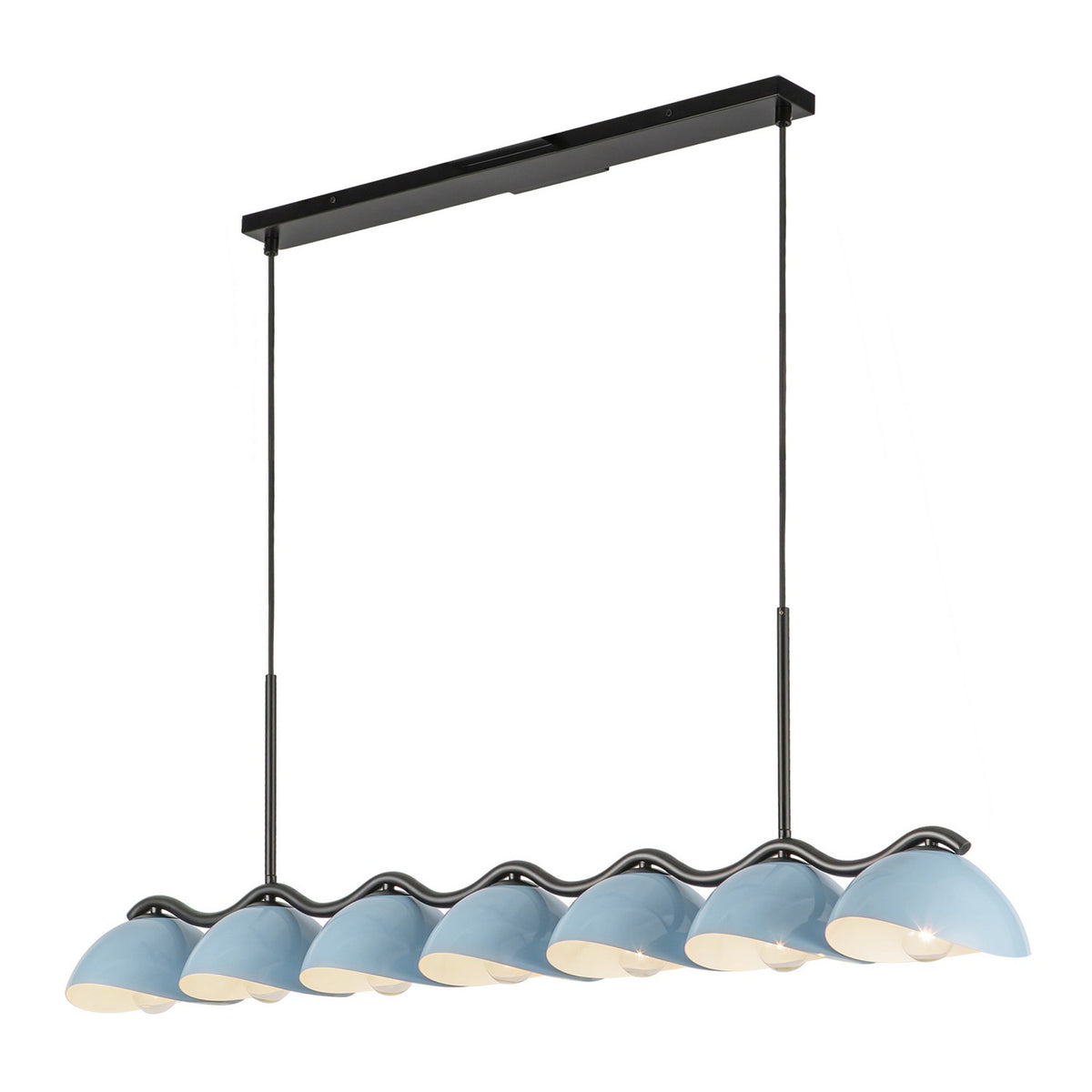 Suspension linéaire Atlas Noir / Bleu céruléen – Kuzco Lighting