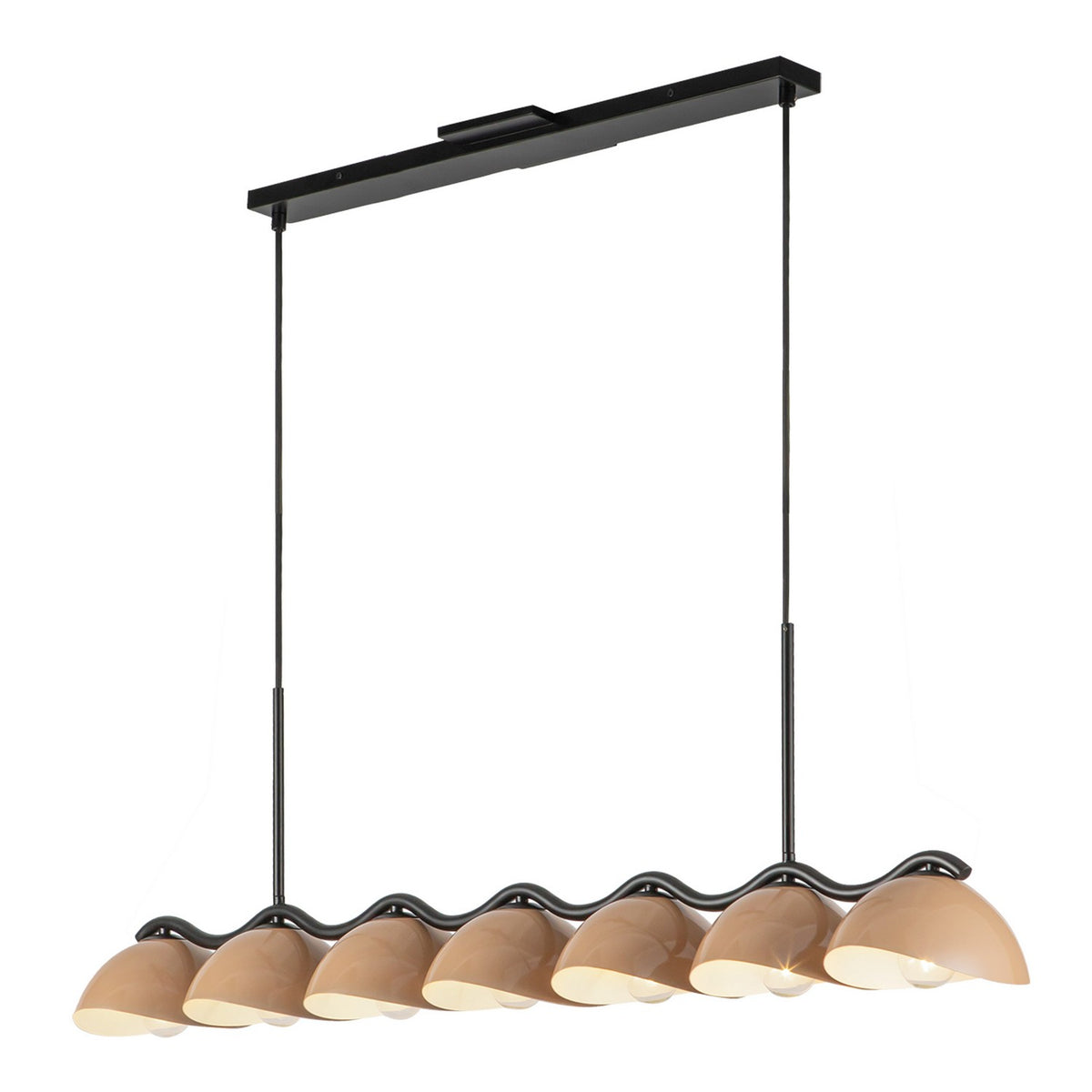 Suspension linéaire Atlas Noir / Pêche – Kuzco Lighting