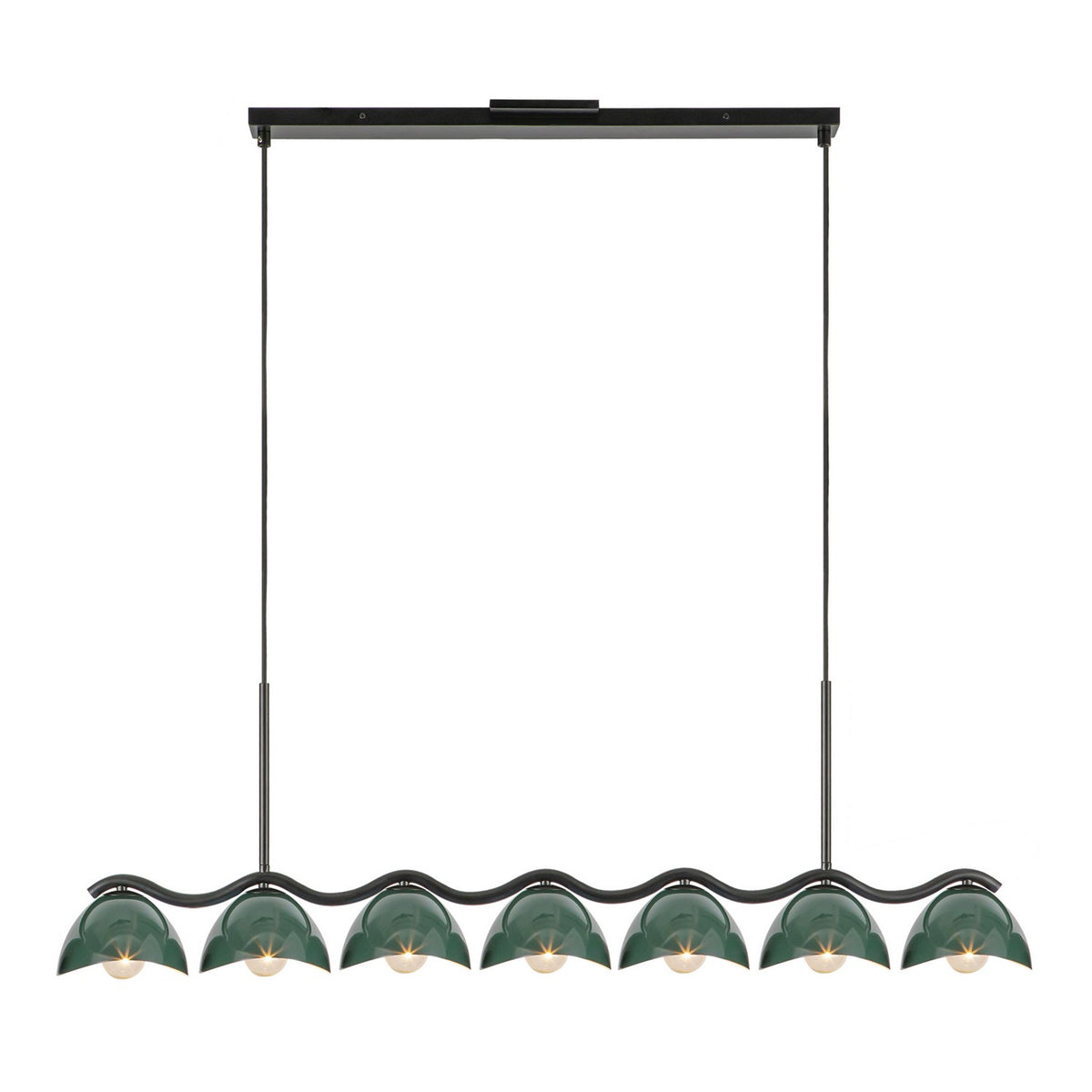 Suspension linéaire Atlas Noir / Vert sapin – vue 2