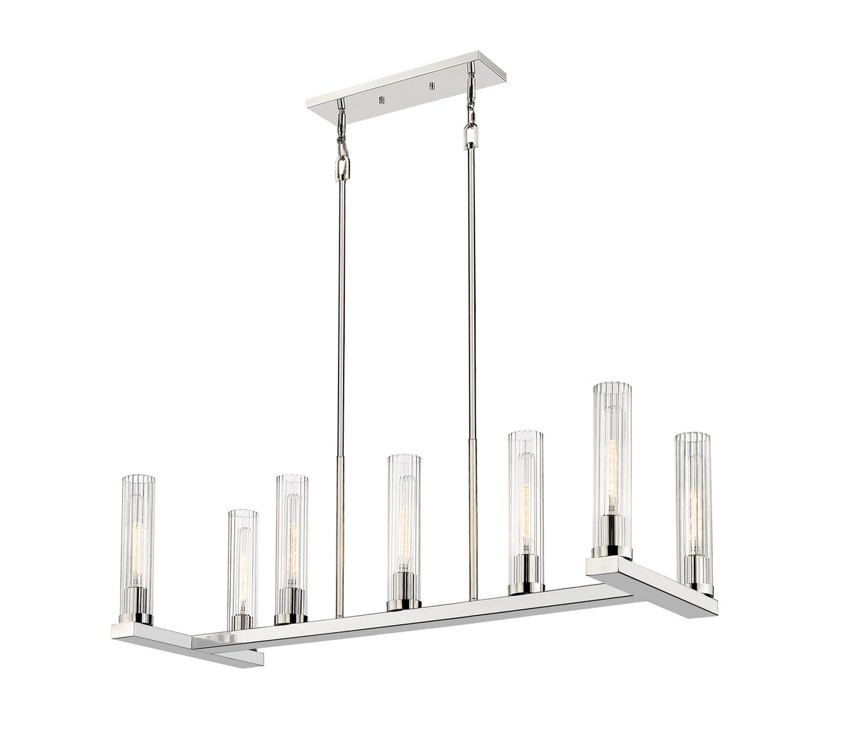 Suspension linéaire Beau Nickel poli, nombre ampoules 7 – Z-Lite