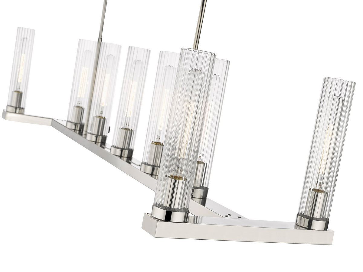 Suspension linéaire Beau Nickel poli, nombre ampoules 9 – vue 4