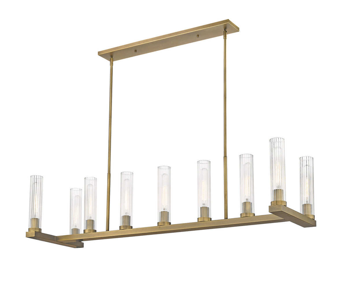 Suspension linéaire Beau Laiton frotté, nombre ampoules 9 – Z-Lite