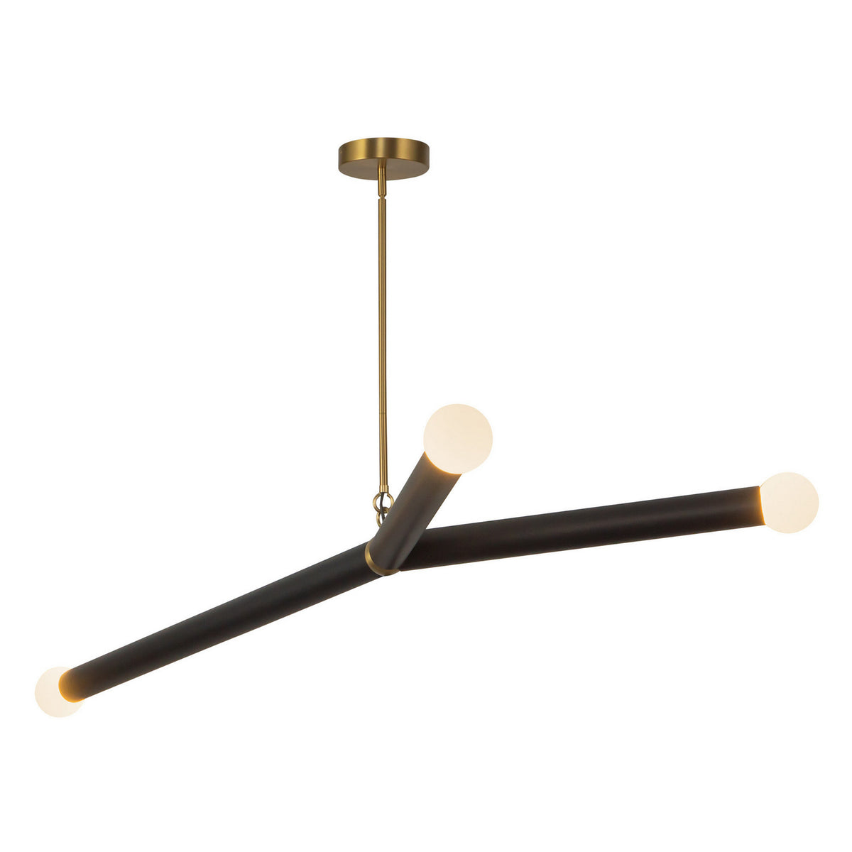 Suspension linéaire Calla Or brossé / Noir cuir végan, 27 1/4" – Kuzco Lighting