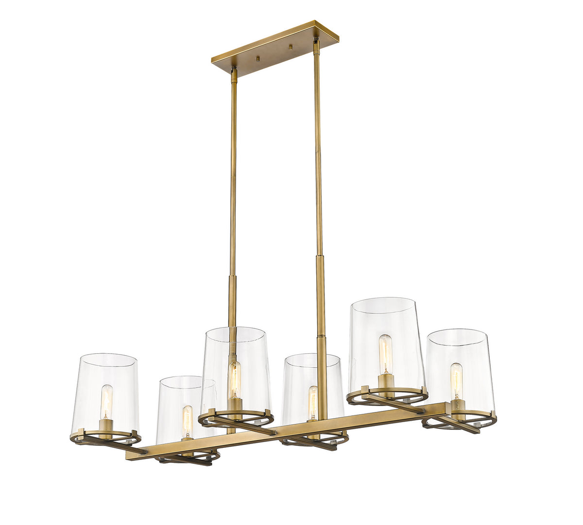 Suspension linéaire Callista Laiton frotté, nombre ampoules 6 – Z-Lite