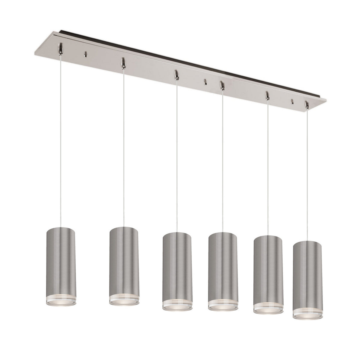 Suspension linéaire Cameo Nickel brossé, nombre ampoules 6 – Kuzco Lighting