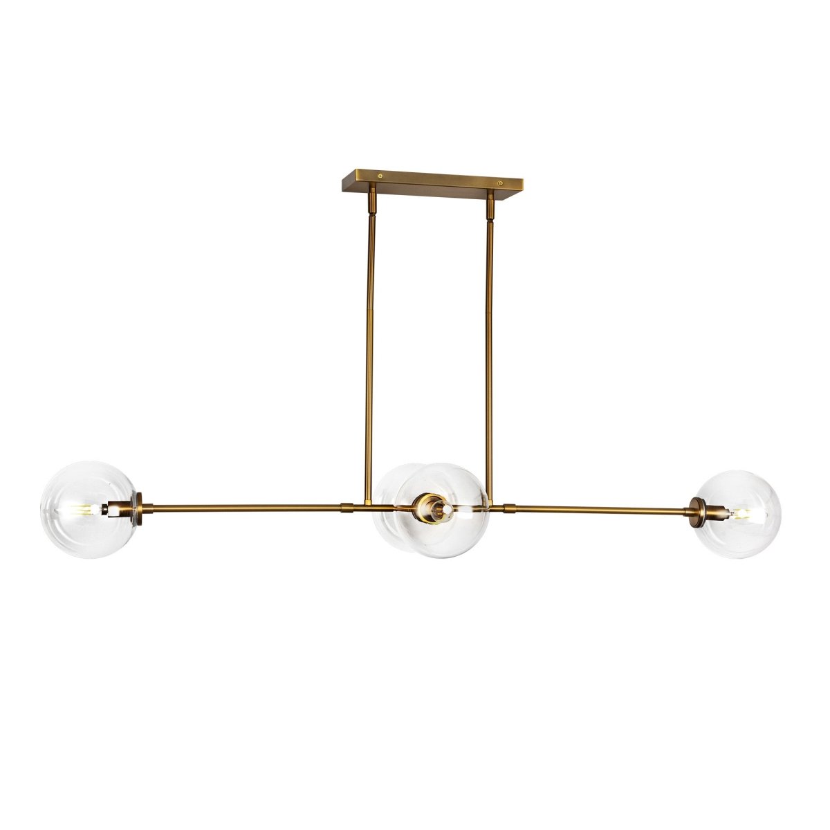 Suspension linéaire Cassia - Verre d'or / transparent âgé by Alora Lighting | Luminaires & cie