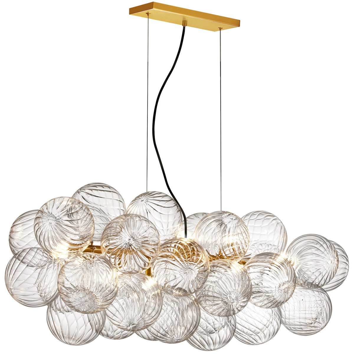 Suspension linéaire Charlize Transparent / Laiton vieilli – Dainolite