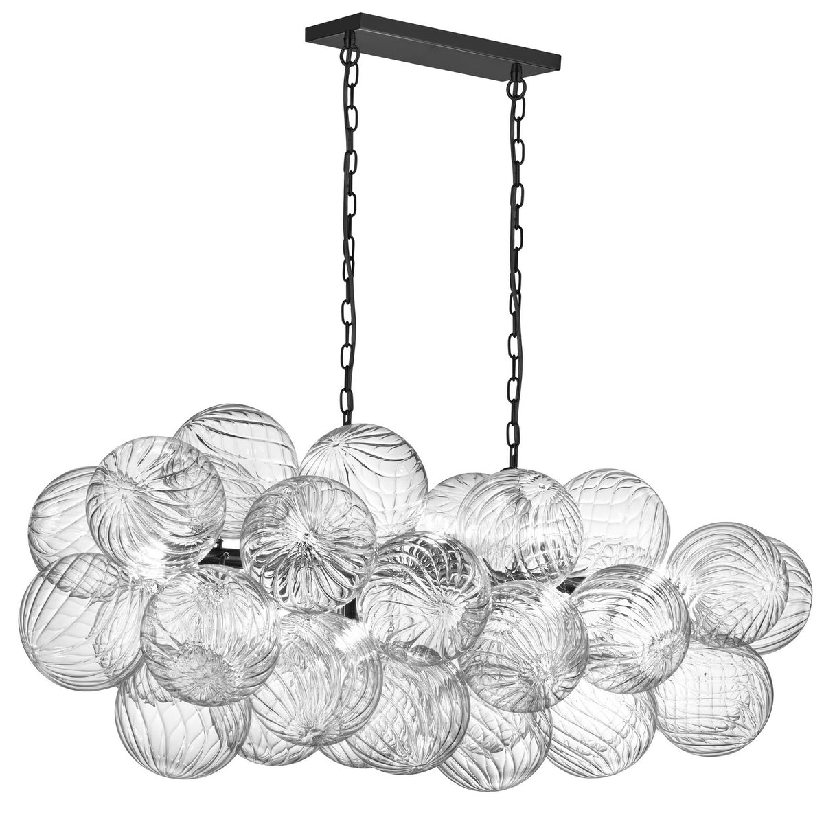 Suspension linéaire Charlize Transparent / Noir mat – vue 2