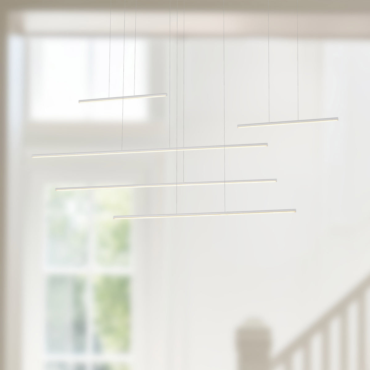 Suspension linéaire Chute Motion Blanc – vue 2