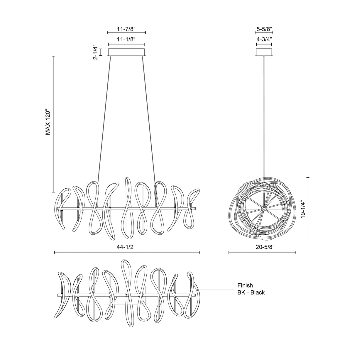 Suspension linéaire Collide – vue 4