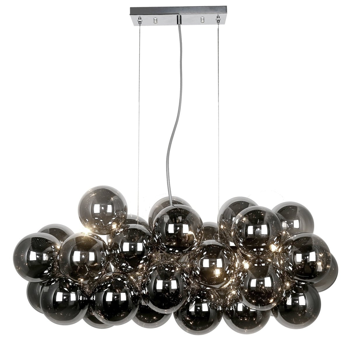 Suspension linéaire Comet - Chrome poli Fumé by Dainolite | Luminaires & cie