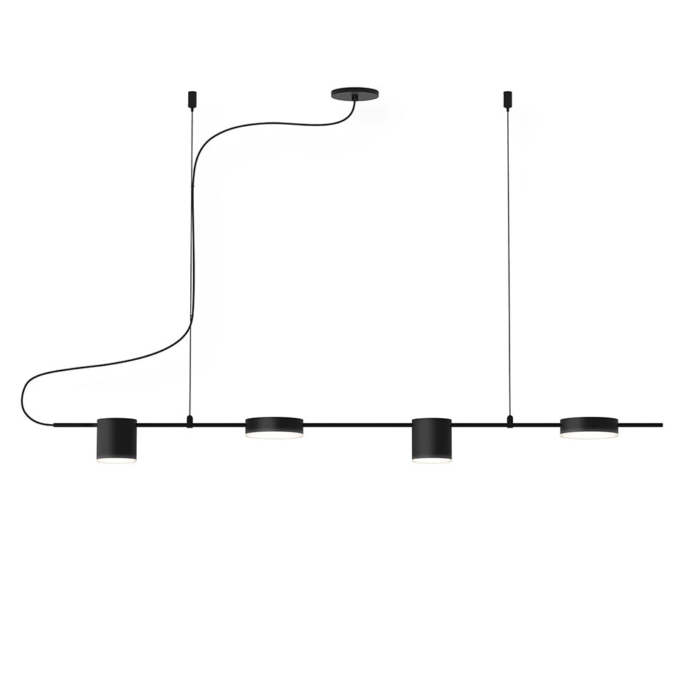 Suspension Linéaire Counterpoint - Noir Satiné 42" by Sonneman | Luminaires & cie