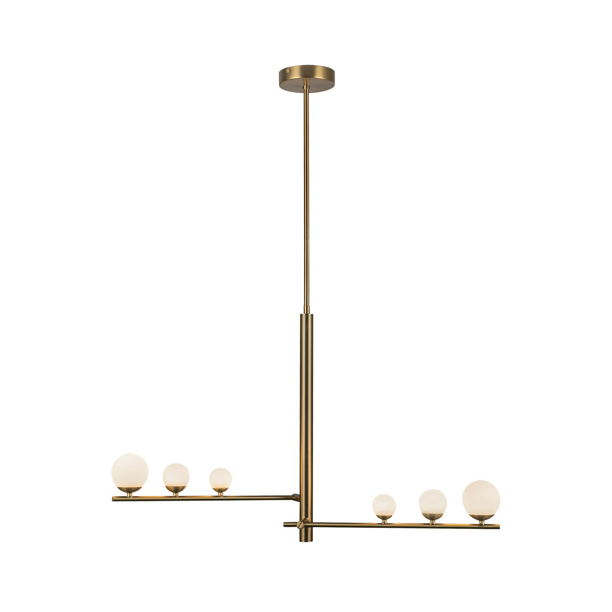Suspension linéaire Cypress Or brossé/Verre opale – vue 2