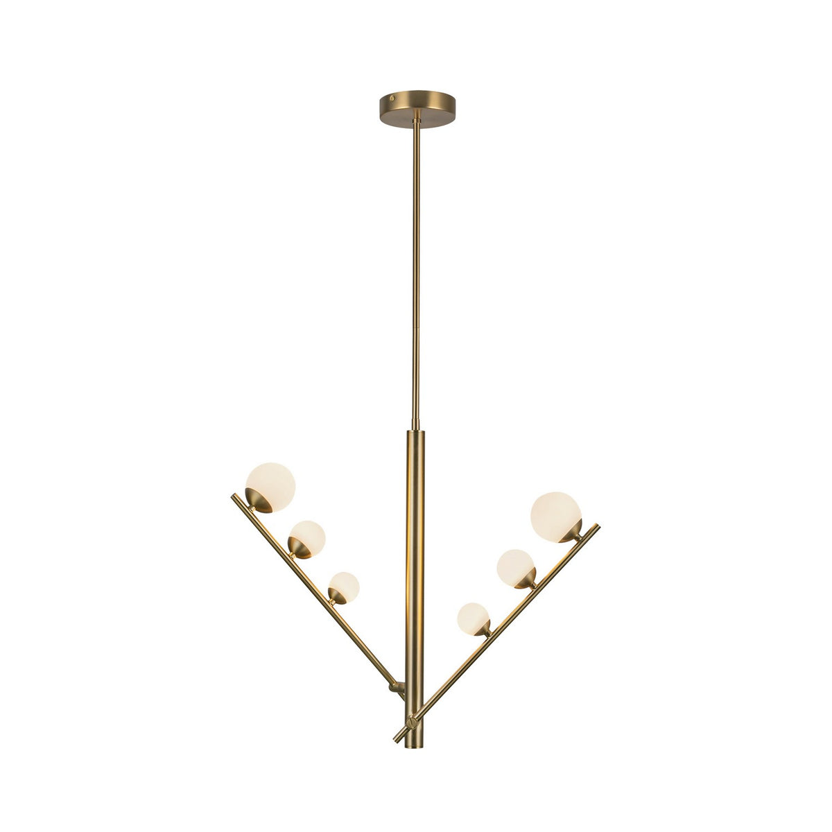 Suspension linéaire Cypress Or brossé/Verre opale – Kuzco Lighting