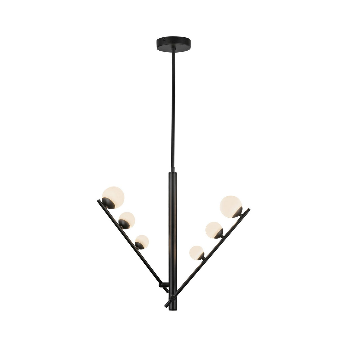 Suspension linéaire Cypress Noir / Verre opale – Kuzco Lighting