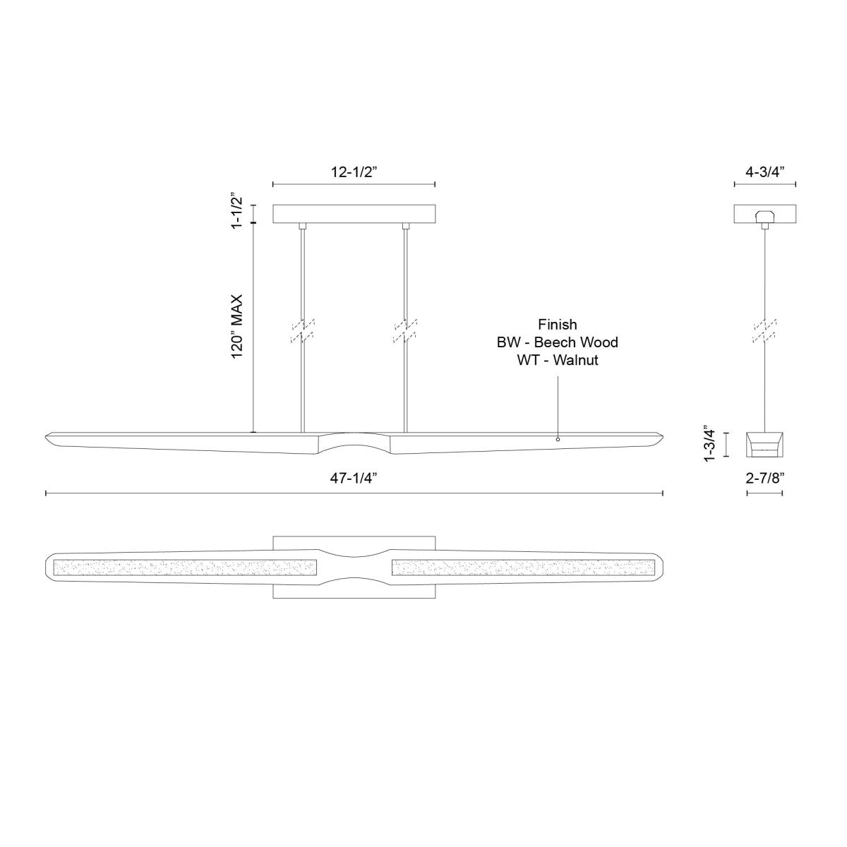 Suspension linéaire Dakota - Hêtre by Kuzco Lighting | Luminaires & cie