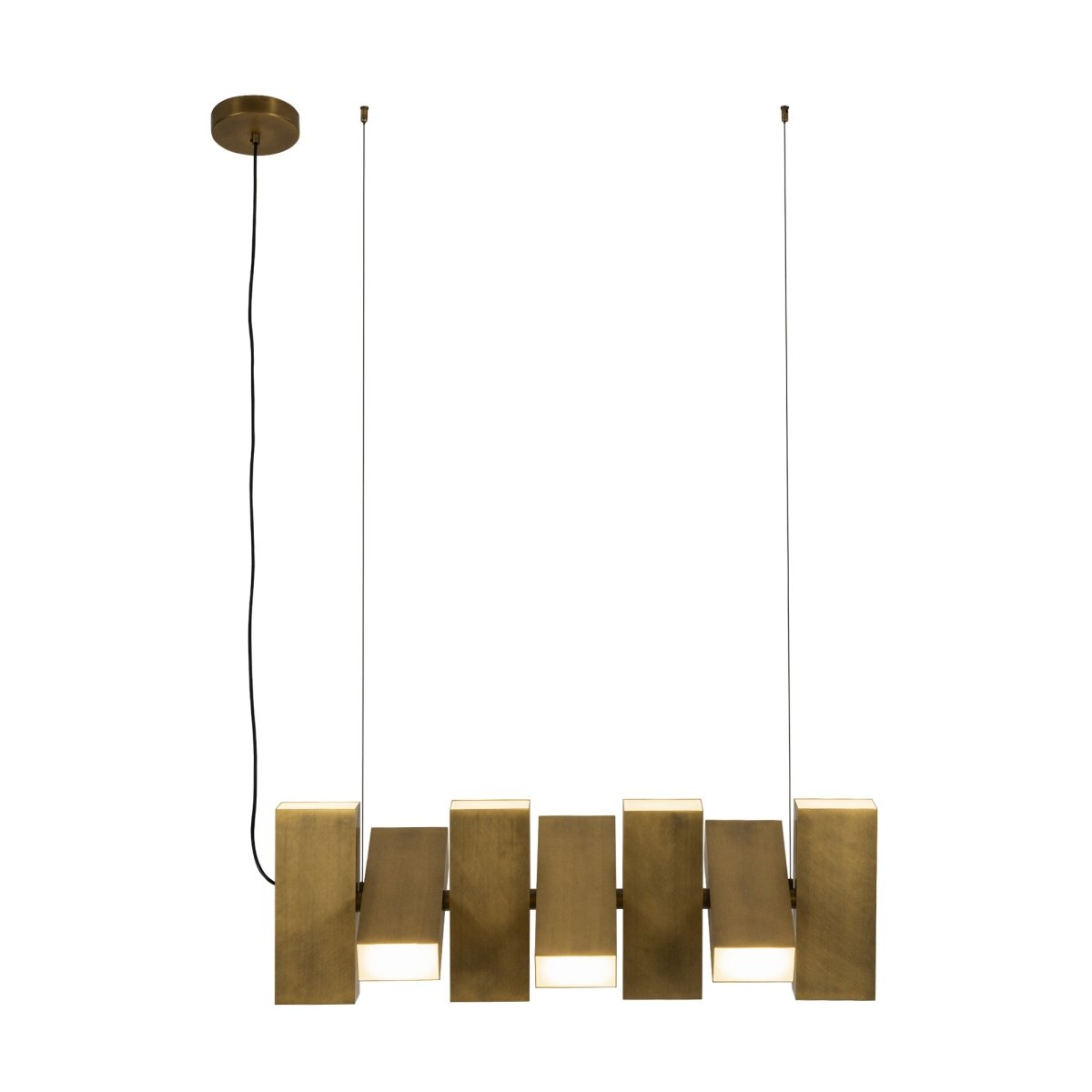 Suspension linéaire Domino - Laiton vintage by Kuzco Lighting | Luminaires & cie
