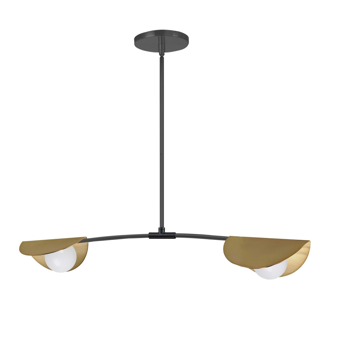 Suspension linéaire Emma - Noir mat et Laiton vieilli 34" by Dainolite | Luminaires & cie