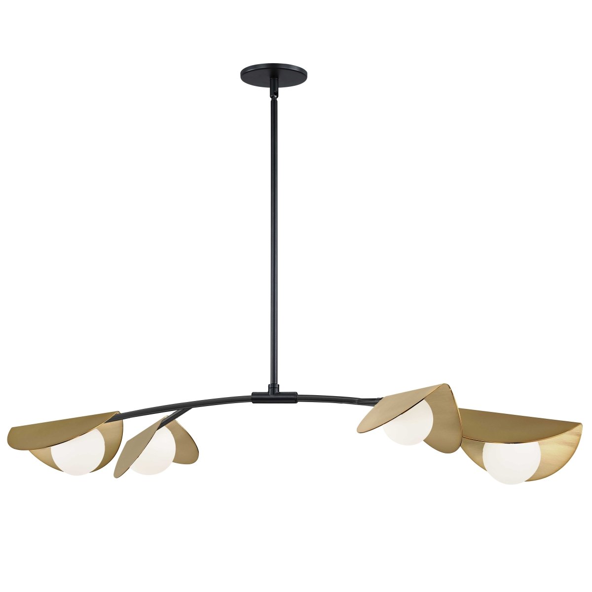 Suspension linéaire Emma - Noir mat et Laiton vieilli 41" by Dainolite | Luminaires & cie