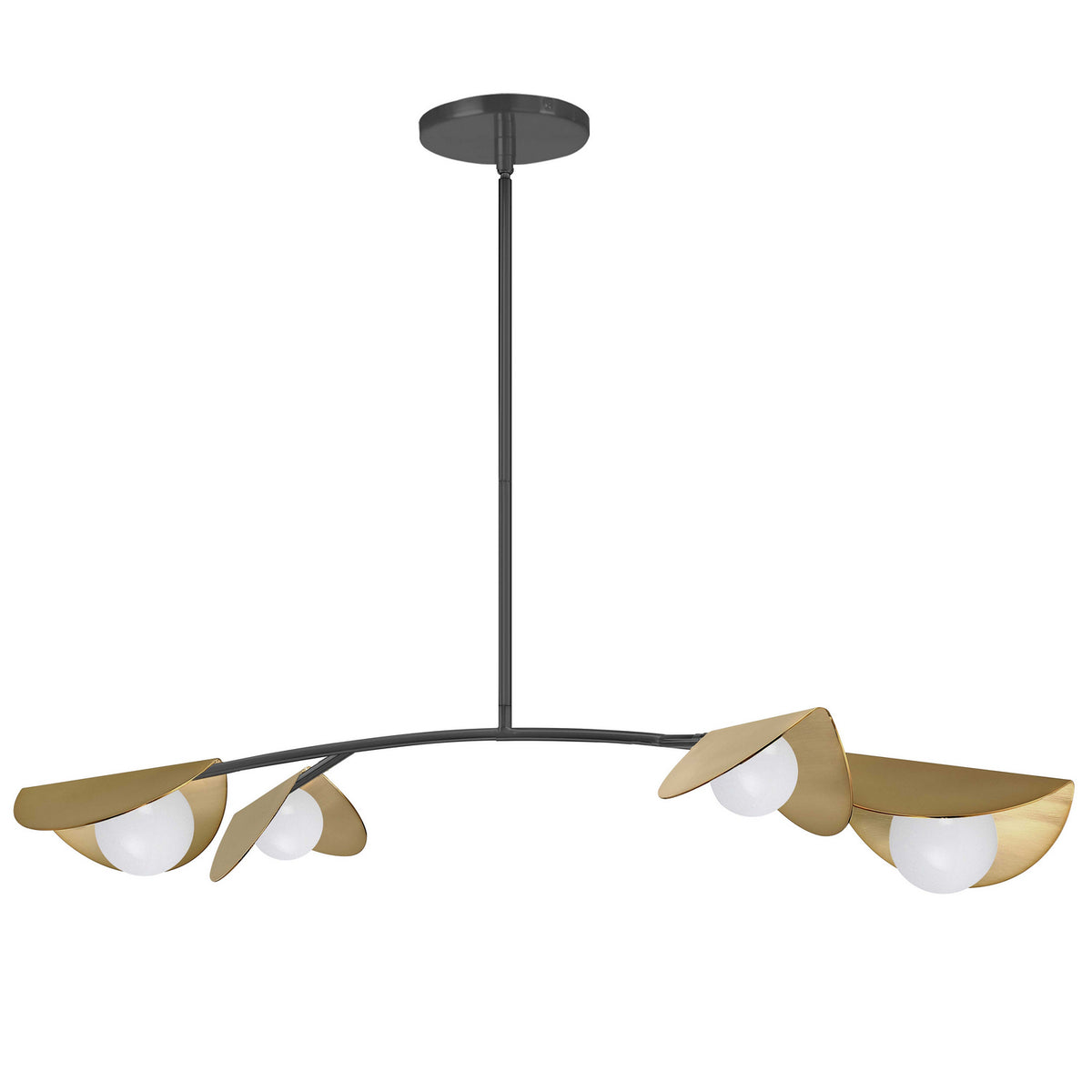 Suspension linéaire Emma Noir mat et Laiton vieilli, 41" – Dainolite