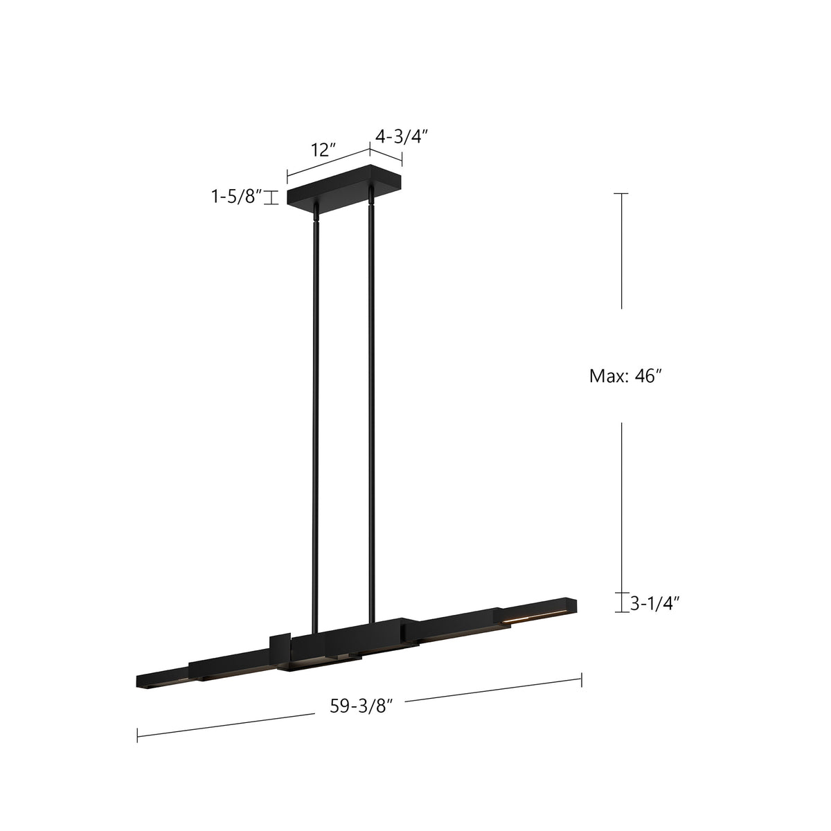 Suspension linéaire Enzo 59 3/8" – vue 5