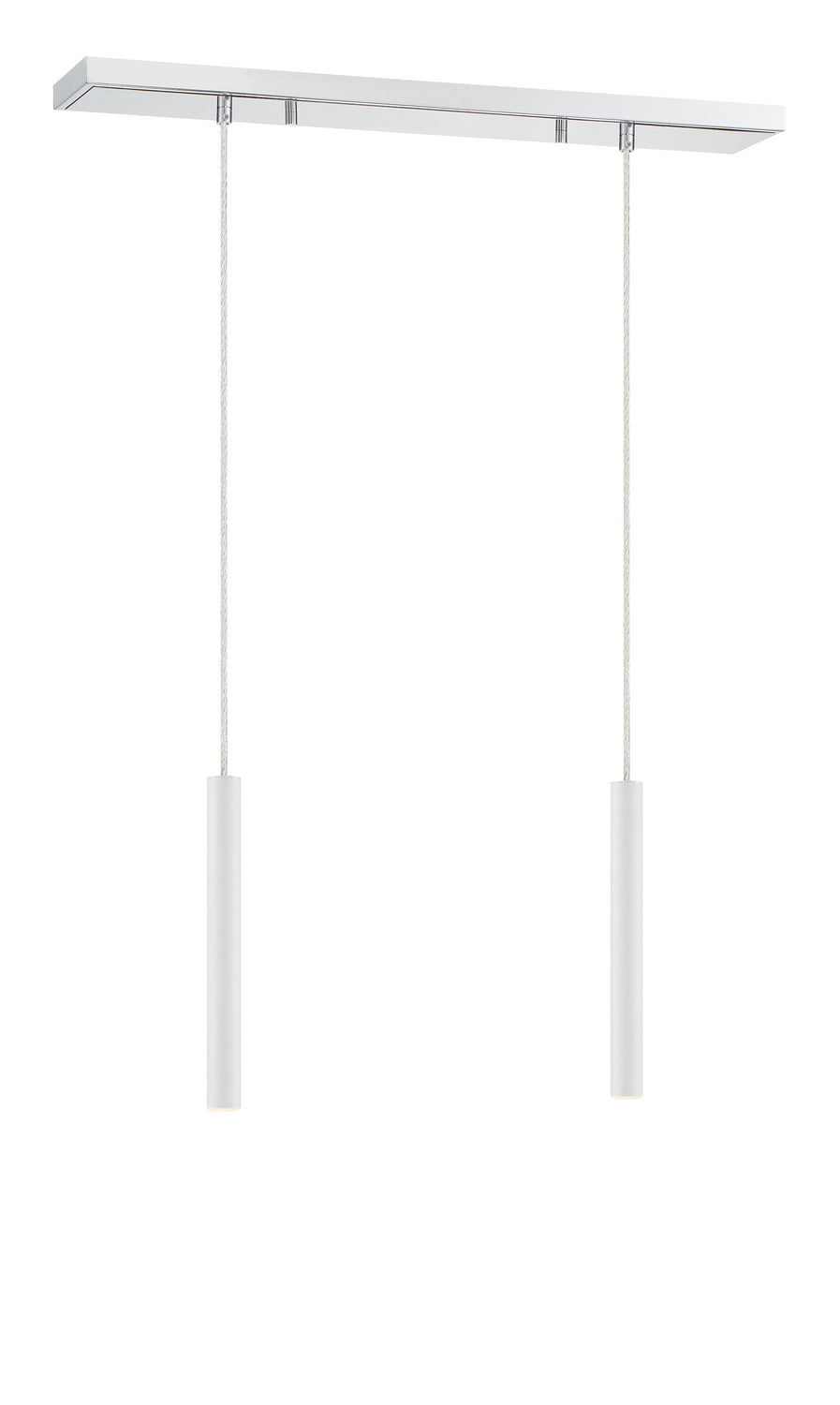 Suspension linéaire Forest — 2 lumières Chrome, Blanc mat, 12" – vue 3