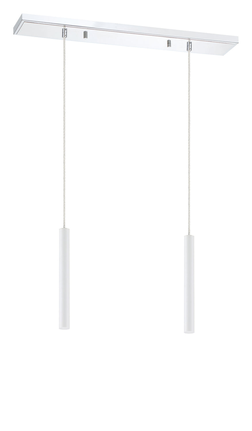 Suspension linéaire Forest — 2 lumières Chrome, Blanc mat, 12" – vue 5