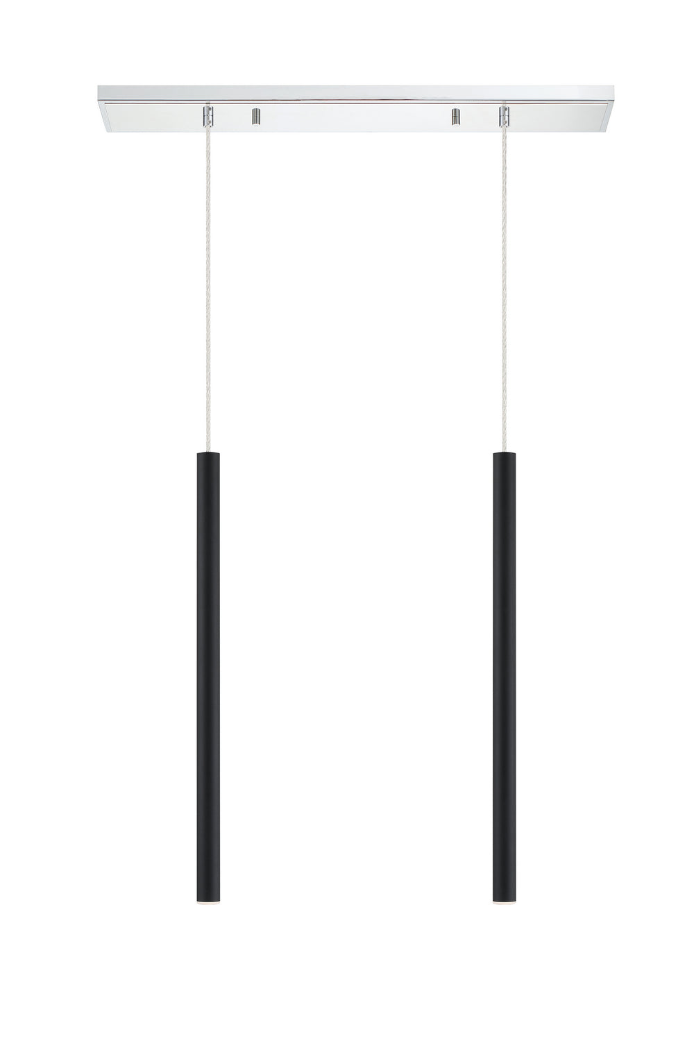 Suspension linéaire Forest — 2 lumières Chrome, Noir mat, 24" – vue 4