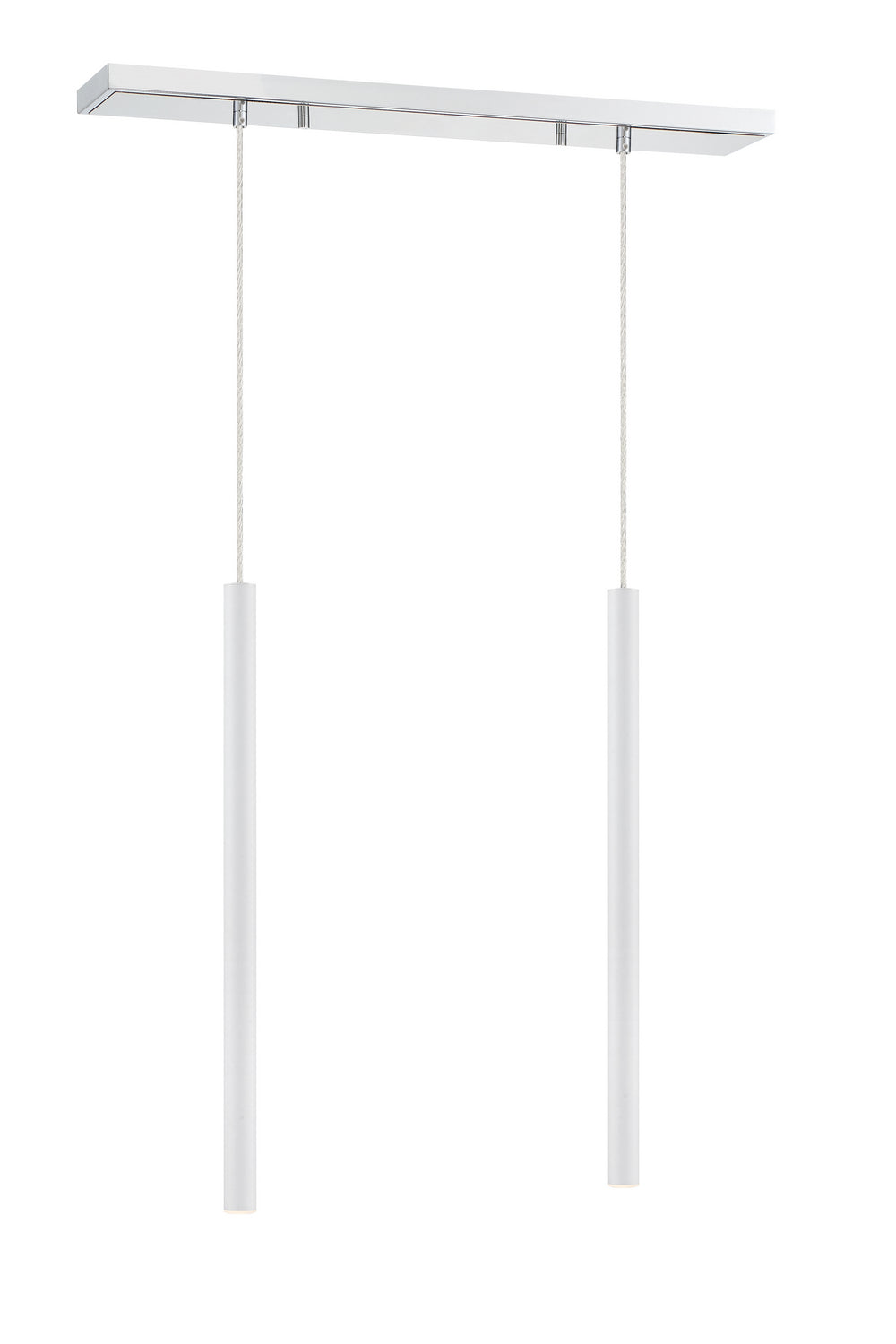 Suspension linéaire Forest — 2 lumières Chrome, Blanc mat, 24" – vue 3