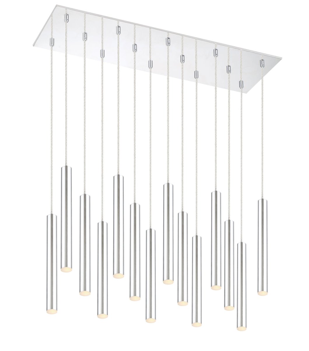 Suspension linéaire Forest — 2-Tier 14 lumières - Chrome 12" by Z-Lite | Luminaires & cie