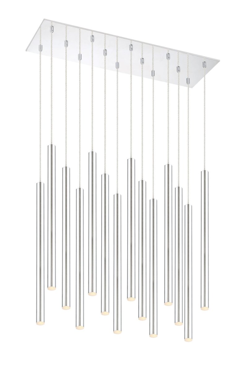 Suspension linéaire Forest — 2-Tier 14 lumières - Chrome 24" by Z-Lite | Luminaires & cie