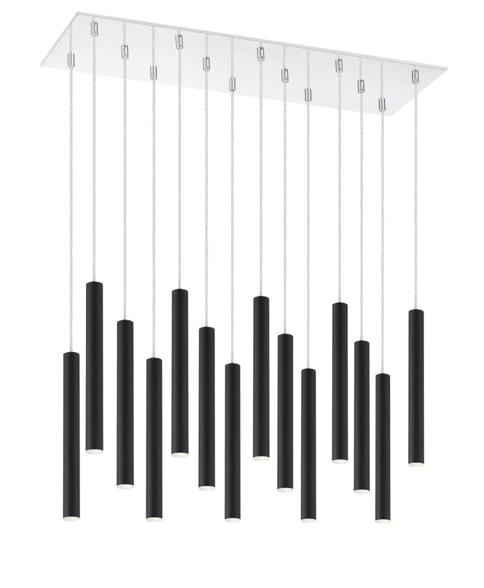 Suspension linéaire Forest — 2-Tier 14 lumières - Blanc mat 24" by Z-Lite | Luminaires & cie