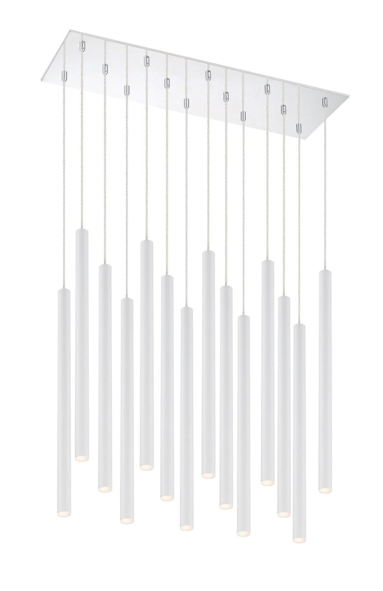 Suspension linéaire Forest — 2-Tier 14 lumières - Blanc mat 24" by Z-Lite | Luminaires & cie
