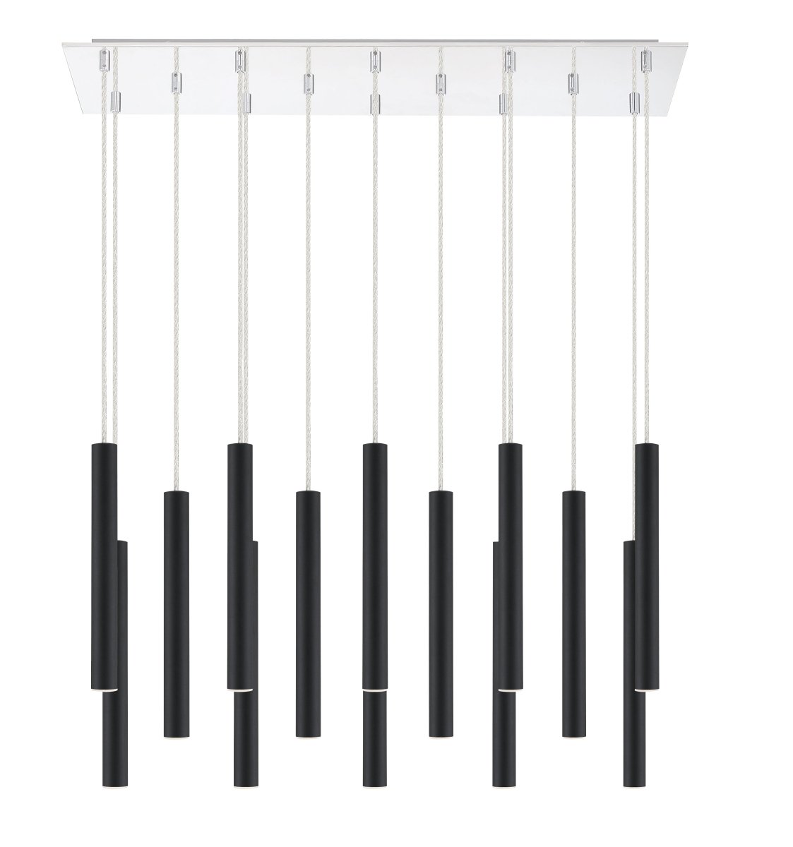 Suspension linéaire Forest — 2-Tier 14 lumières - Blanc mat 24" by Z-Lite | Luminaires & cie