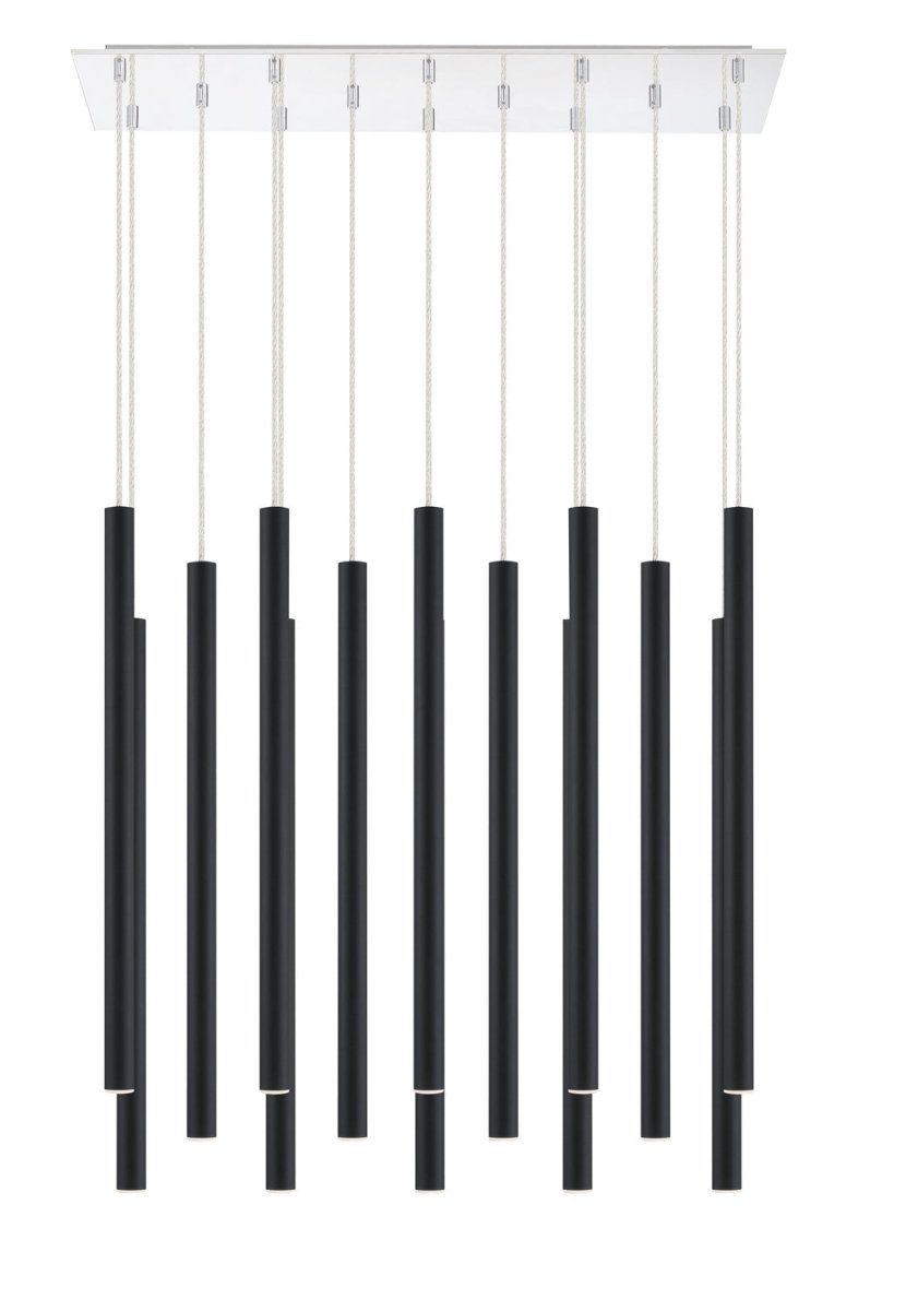 Suspension linéaire Forest — 2-Tier 14 lumières - Blanc mat 24" by Z-Lite | Luminaires & cie