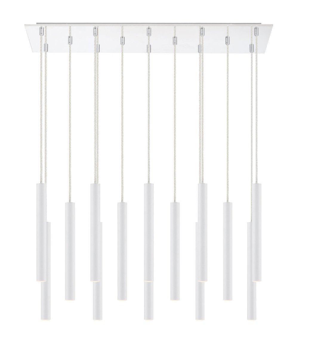 Suspension linéaire Forest — 2-Tier 14 lumières - Blanc mat 24" by Z-Lite | Luminaires & cie