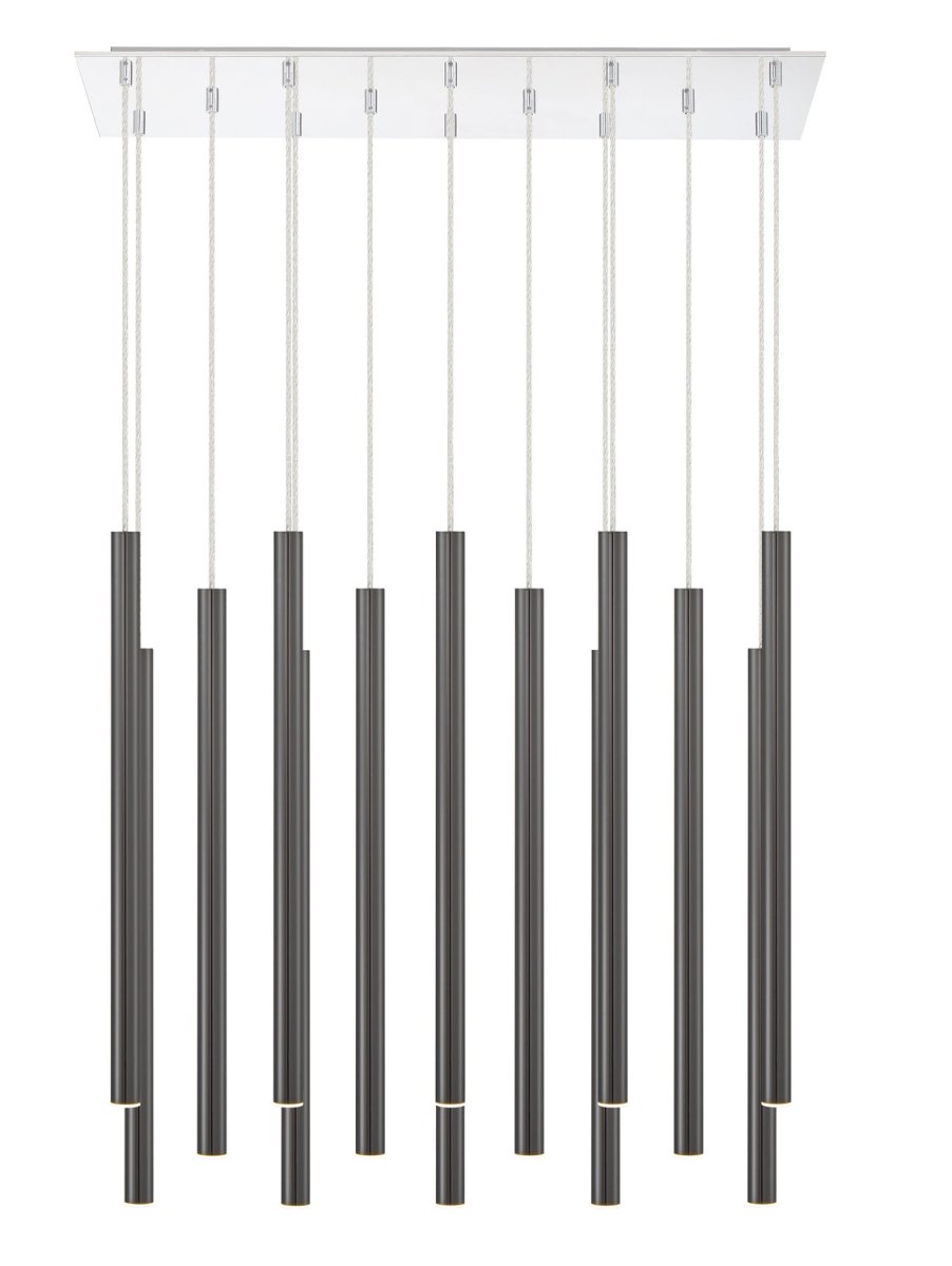 Suspension linéaire Forest — 2-Tier 14 lumières - Blanc mat 24" by Z-Lite | Luminaires & cie