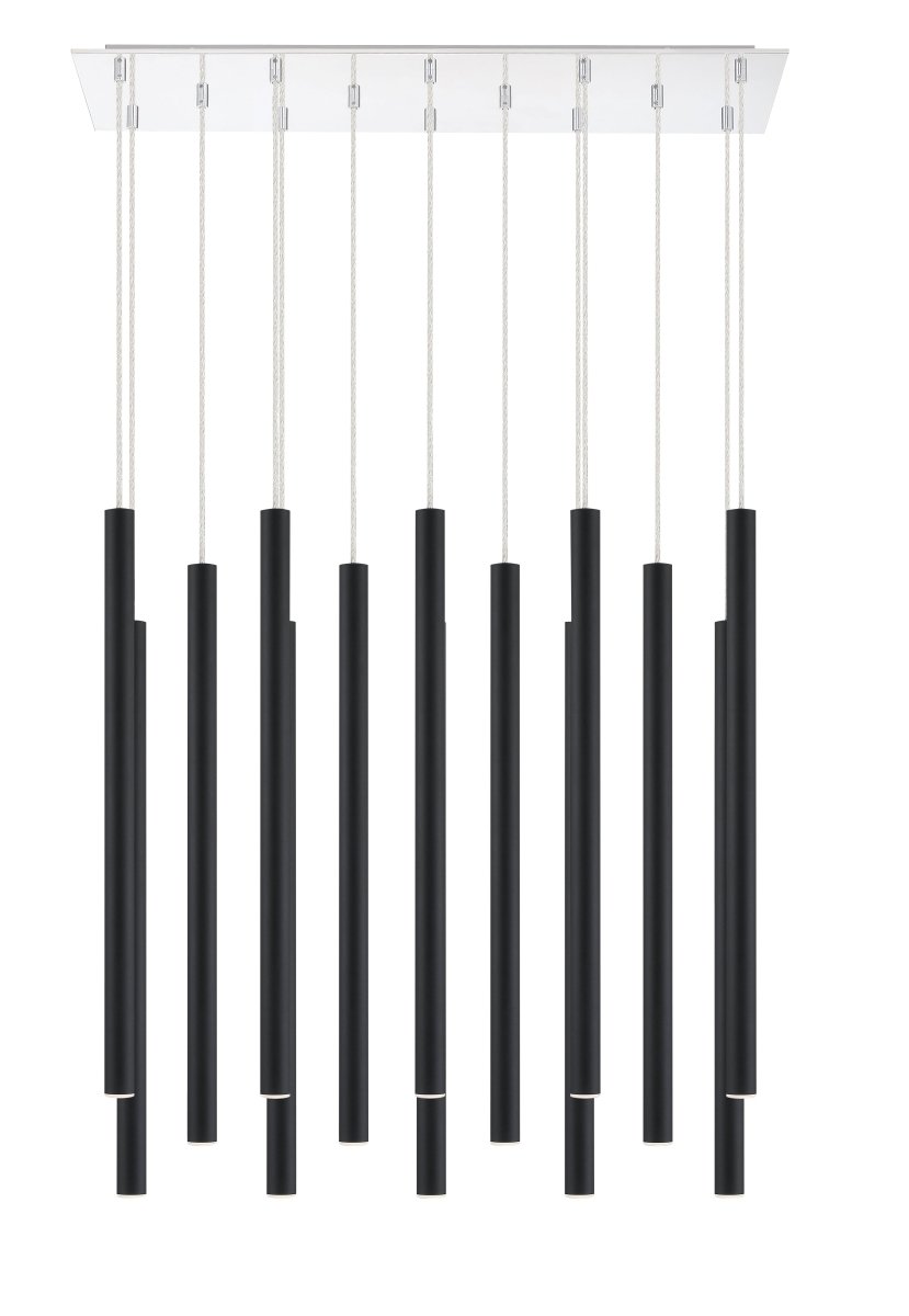 Suspension linéaire Forest — 2-Tier 14 lumières - Blanc mat 24" by Z-Lite | Luminaires & cie