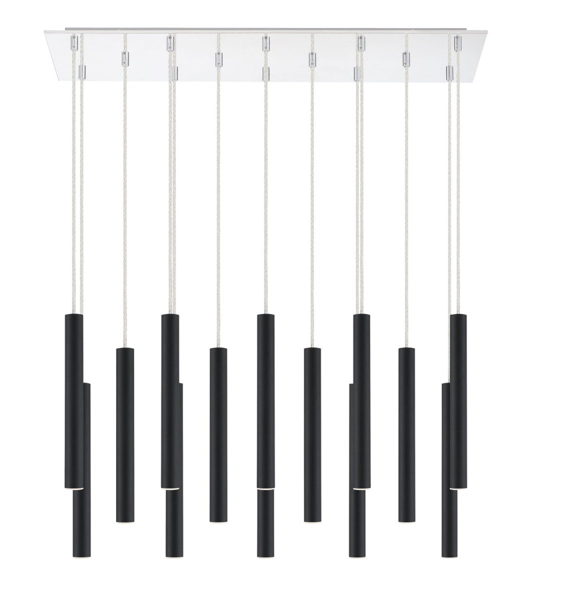 Suspension linéaire Forest — 2-Tier 14 lumières - Blanc mat 24" by Z-Lite | Luminaires & cie