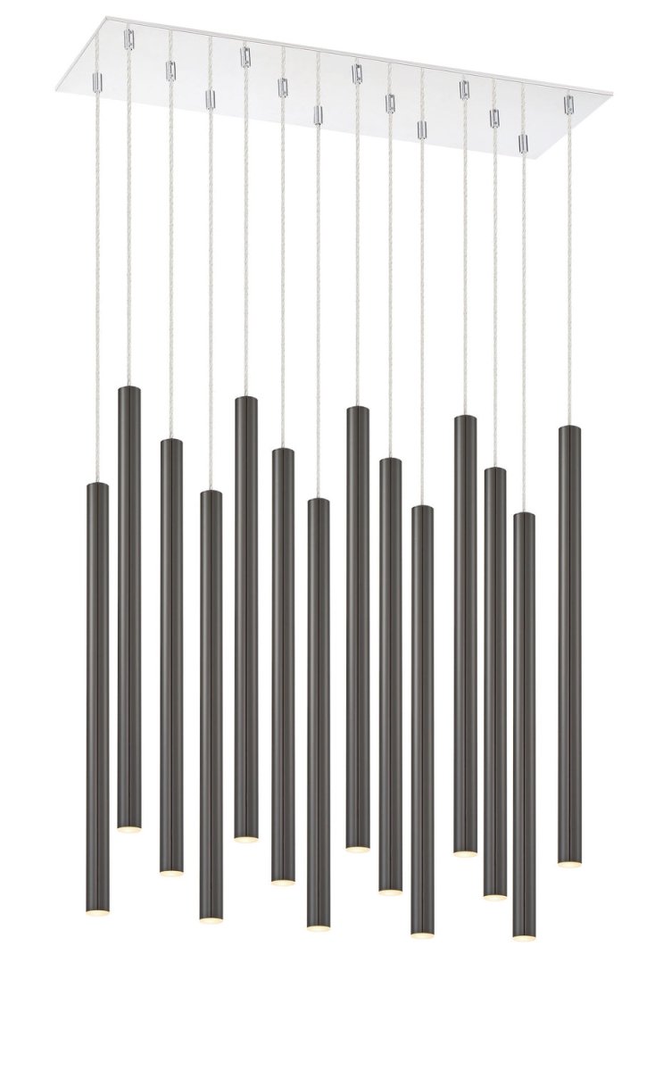 Suspension linéaire Forest — 2-Tier 14 lumières - Blanc mat 24" by Z-Lite | Luminaires & cie