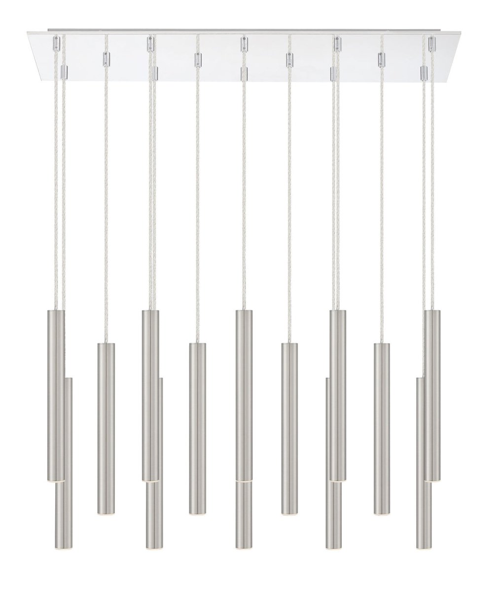 Suspension linéaire Forest — 2-Tier 14 lumières - Blanc mat 24" by Z-Lite | Luminaires & cie
