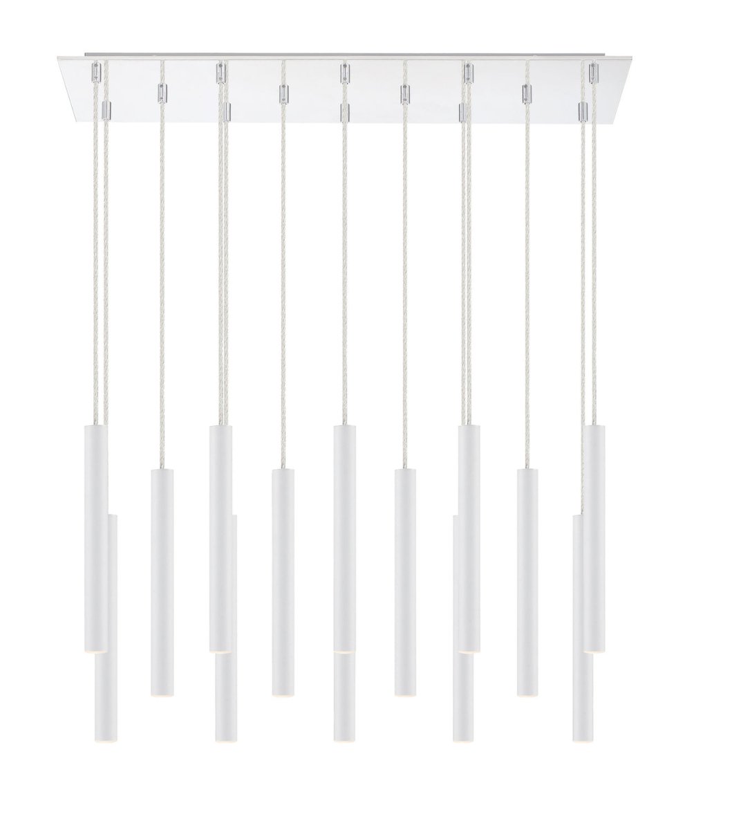Suspension linéaire Forest — 2-Tier 14 lumières - Blanc mat 24" by Z-Lite | Luminaires & cie