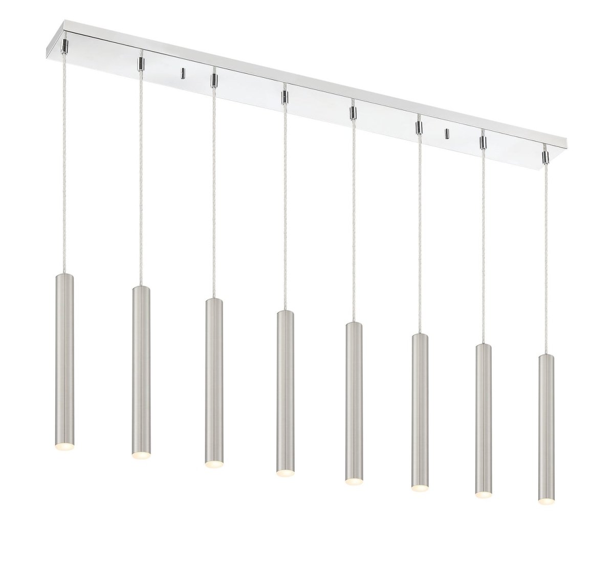 Suspension linéaire Forest — 2-Tier 8 lumières - Nickel brossé 12" by Z-Lite | Luminaires & cie