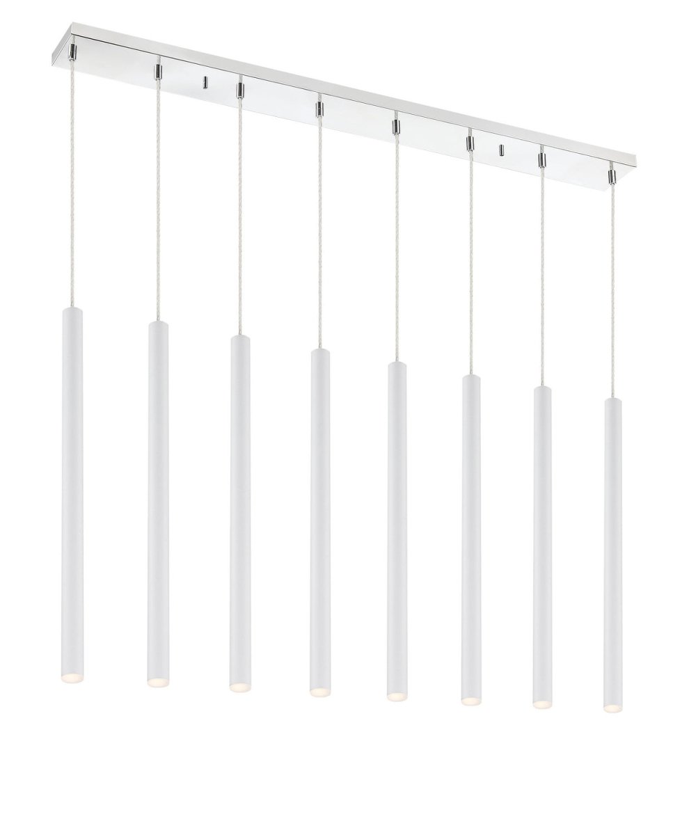 Suspension linéaire Forest — 2-Tier 8 lumières - Blanc mat 24" by Z-Lite | Luminaires & cie