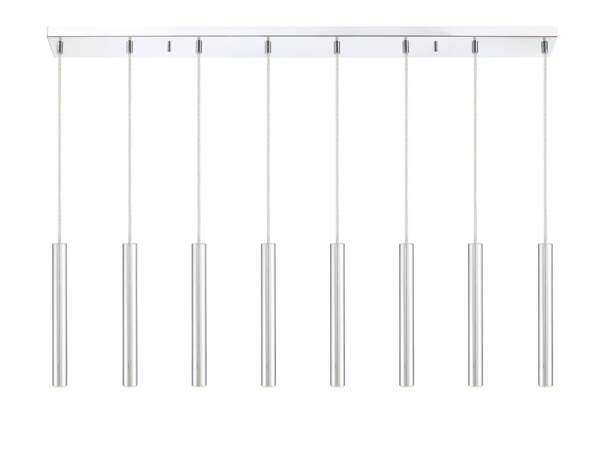 Suspension linéaire Forest — 2-Tier 8 lumières - Blanc mat 24" by Z-Lite | Luminaires & cie